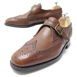 JM Weston-JM WESTON LOAFERS WITH BUCKLE 533 7.5D 41.5 BROWN LEATHER SHOES-Brown