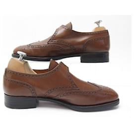 JM Weston-JM WESTON LOAFERS WITH BUCKLE 533 7.5D 41.5 BROWN LEATHER SHOES-Brown