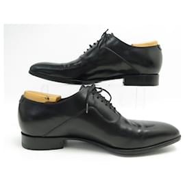 JM Weston-JM WESTON RICHELIEU SHOES 494 6E 40 LARGE BLACK LEATHER STAINLESS STEEL SHOES-Black