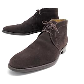 JM Weston-JM WESTON SHOES CHUKKA BOOTS 473 6E 40 LARGE BROWN SUEDE BOOTS-Brown