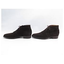 JM Weston-JM WESTON SHOES CHUKKA BOOTS 473 6E 40 LARGE BROWN SUEDE BOOTS-Brown
