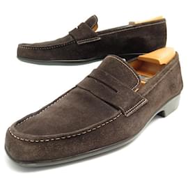 JM Weston-JM WESTON LOAFERS 625 6.5D 40.5 BROWN SUEDE PADDING SHOES-Brown