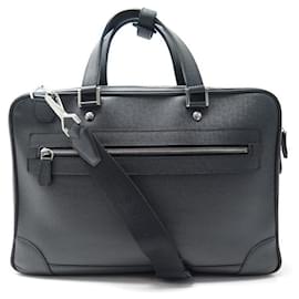Louis Vuitton-LOUIS VUITTON IGOR BAG SHOULDER BAG IN TAIGA BRIEFCASE LEATHER-Black