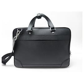 Louis Vuitton-LOUIS VUITTON IGOR BAG SHOULDER BAG IN TAIGA BRIEFCASE LEATHER-Black