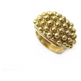 VINTAGE YVES SAINT LAURENT RINGGRÖSSE 56 GOLDENER RING GOLDENE PERLE METALL Golden
