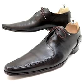 Autre Marque-CHAUSSURES HENRIQUE ENKO DESIGN JC RICHELIEU 8 42 SURPIQURE CICATRICE SHOES-Marron