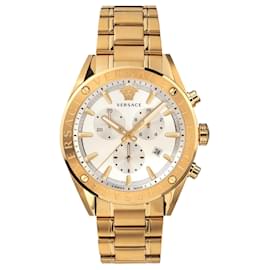 Versace-V-Chrono Bracelet Watch-Golden,Metallic