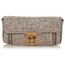 Chloé Chloe Silberne Elsie Tweed Clutch Silber