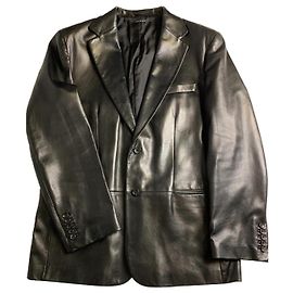 Gucci Lederblazer Jacke Schwarz Schwarz