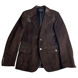 Gucci Brown Deerskin Suede Jacket Brown
