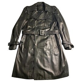 John Richmond Men Leather Trim Coat Black Black