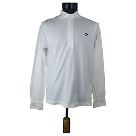 Polo de manga larga Façonnable de algodón blanco Blanco