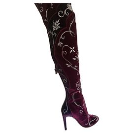 Aquazzura botas Bordeaux Roxo escuro