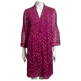 Diane Von Furstenberg Vestido de gasa de seda Layla de DvF Multicolor Fucsia