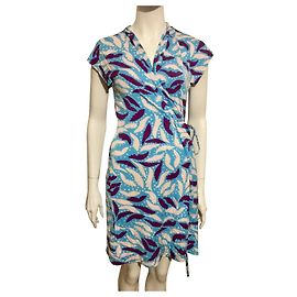 Diane Von Furstenberg Robe portefeuille en soie DvF Mindy Multicolore