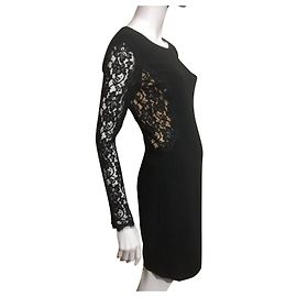 Diane Von Furstenberg India Spitzenkleid schwarz Schwarz Fleisch