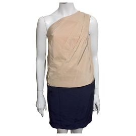 Vestido de seda Acne Studios Atlantis 2 tom Rosa Carne Azul marinho
