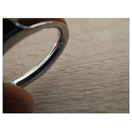 Hermès-Hermès kyoto GM foulard anello argento acciaio-Silver hardware