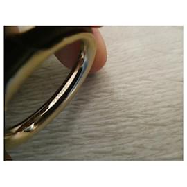 Hermès-anneau de foulard hermès kyoto GM acier doré-Bijouterie dorée
