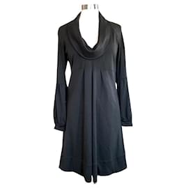 Diane Von Furstenberg-DvF Bilboa cowl neck wool dress-Black