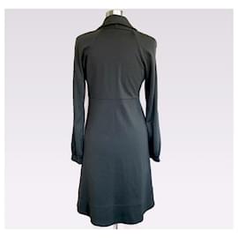 Diane Von Furstenberg-Vestido de lana con cuello vuelto de DvF Bilboa-Negro