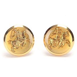 Gemelli Burberry Cavaliere Equestre in ottone dorato D'oro Metallico
