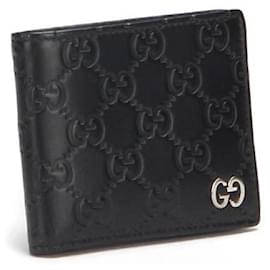 Gucci-Gucci Guccissima Signature Bi-Fold Small Wallet in black calf leather-Black