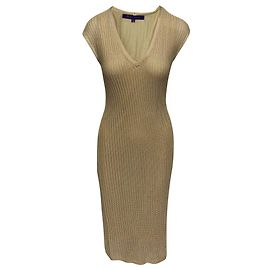 Ralph Lauren Beiges ärmelloses Strickkleid Beige