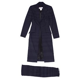 Completo Tailleur Pantalone Redingote Christian Dior Blu Notte Blu navy