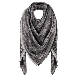 Givenchy Xale reversível 4G PRETO 140cm lã seda nova Preto