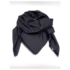 Scialle Givenchy monogramma nero nuovo 140cm Nero