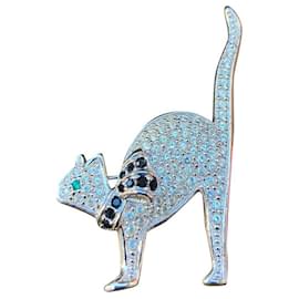 Spilla Superb Chat Dior Silver hardware