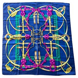Hermès Seidentuch Large Manege Blau 90x90 Blau