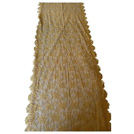 Autre Marque Écharpe en dentelle dorée brodée Doré