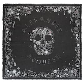 Alexander Mcqueen Sciarpa Teschio Gioiello Nero