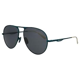 Gucci-Óculos de Sol Aviador de Metal-Cinza