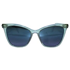 Marc Jacobs Silver Mirror Cat Eye mit lila Rand Silber Metallisch