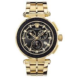Versace-Greca Chrono Bracelet Watch-Golden,Metallic