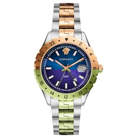 Versace-Versace Hellenyium GMT Watch-Silvery,Metallic