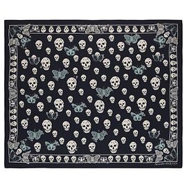 Cachecol de Borboleta Sazonal Clássico Alexander McQueen Azul