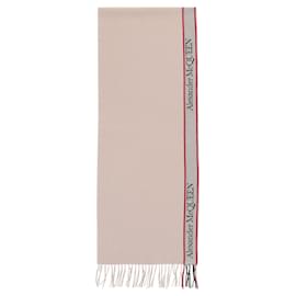 Alexander Mcqueen-Selvedge Wool Scarf-Pink