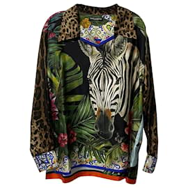 Dolce & Gabbana Camicia Donna in SETA Multicolor Multicolore