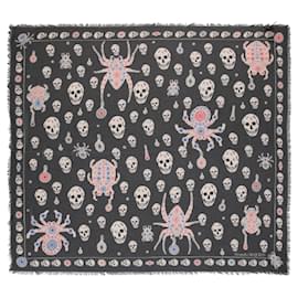 Alexander Mcqueen-Alexander McQueen Jewelled Bug Skull Scarf-Other