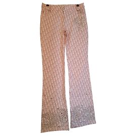 Calça flare Dior de algodão com lantejoulas Multicor