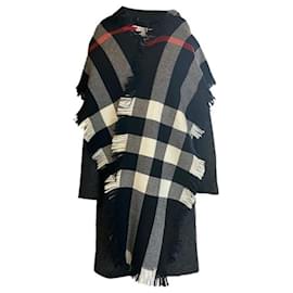 Burberry-BURBERRY SCARF CHECK NEW-Black,White,Red