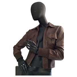 Autre Marque Brown Lambskin Skinny Jacket Brown