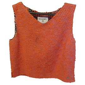 Túnica Chanel de lã laranja Laranja