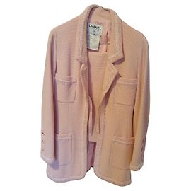 Chanel Skirt Suit Pink Wool Size 42 Pink