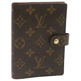 Louis Vuitton-LOUIS VUITTON Monogram Agenda PM Day Planner Cover R20005 LV Auth yk2200-Brown