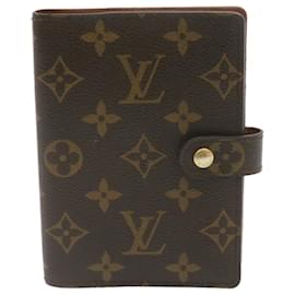 Louis Vuitton-LOUIS VUITTON Monogram Agenda PM Day Planner Cover R20005 LV Auth yk2200-Brown